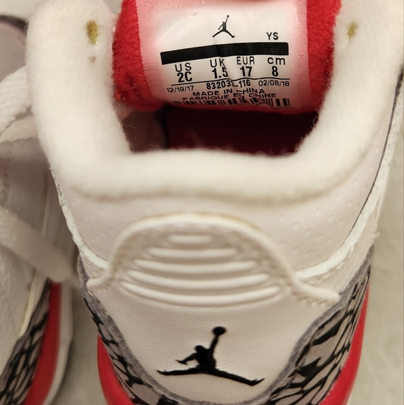 Nike Air Jordan Retro 3 Red Gray Concrete 2017 - Picture 3 of 5
